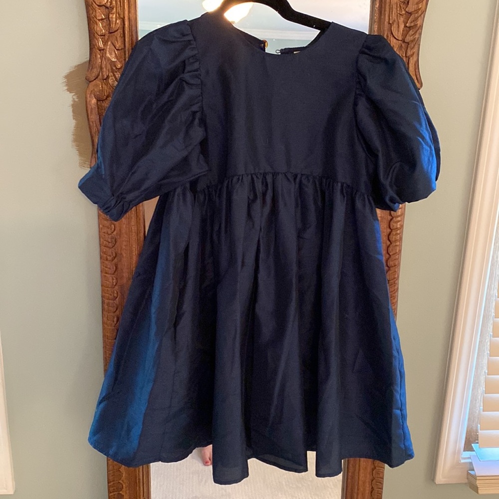 Lola Vargas silk babydoll dress, navy blue. XS.